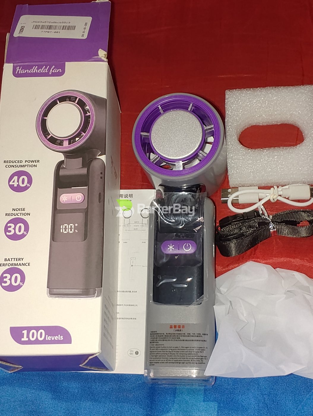 Voltera Handheld Turbo Fan (Gray/Pink/White)